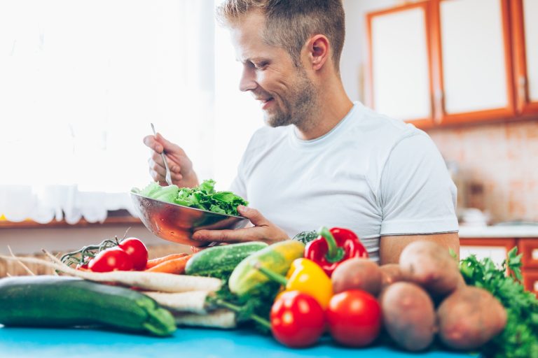 A man at home on a diet