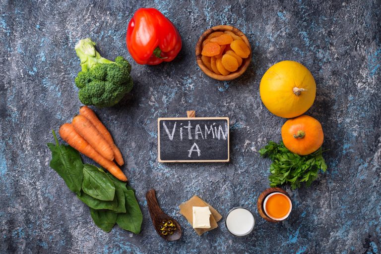 Healthy products rich in vitamin A